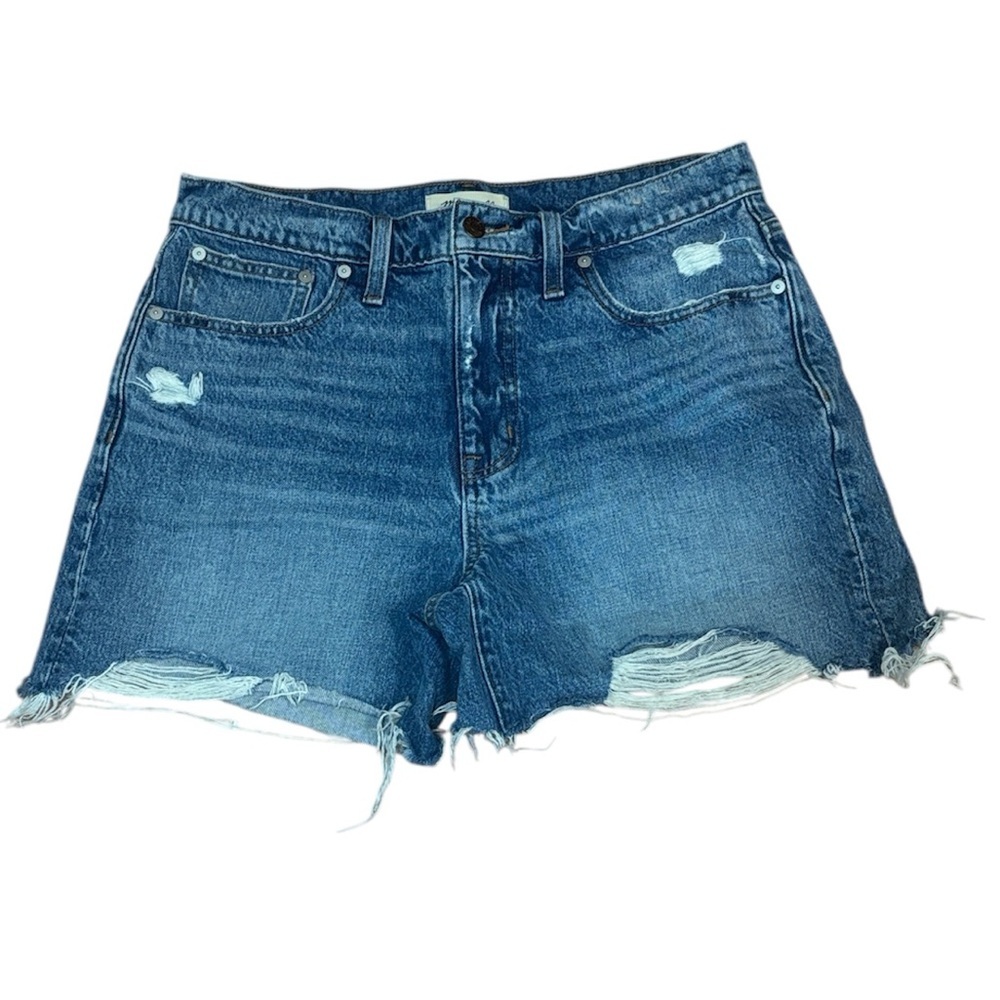Madewell Distressed Medium Blue Denim Jean Shorts